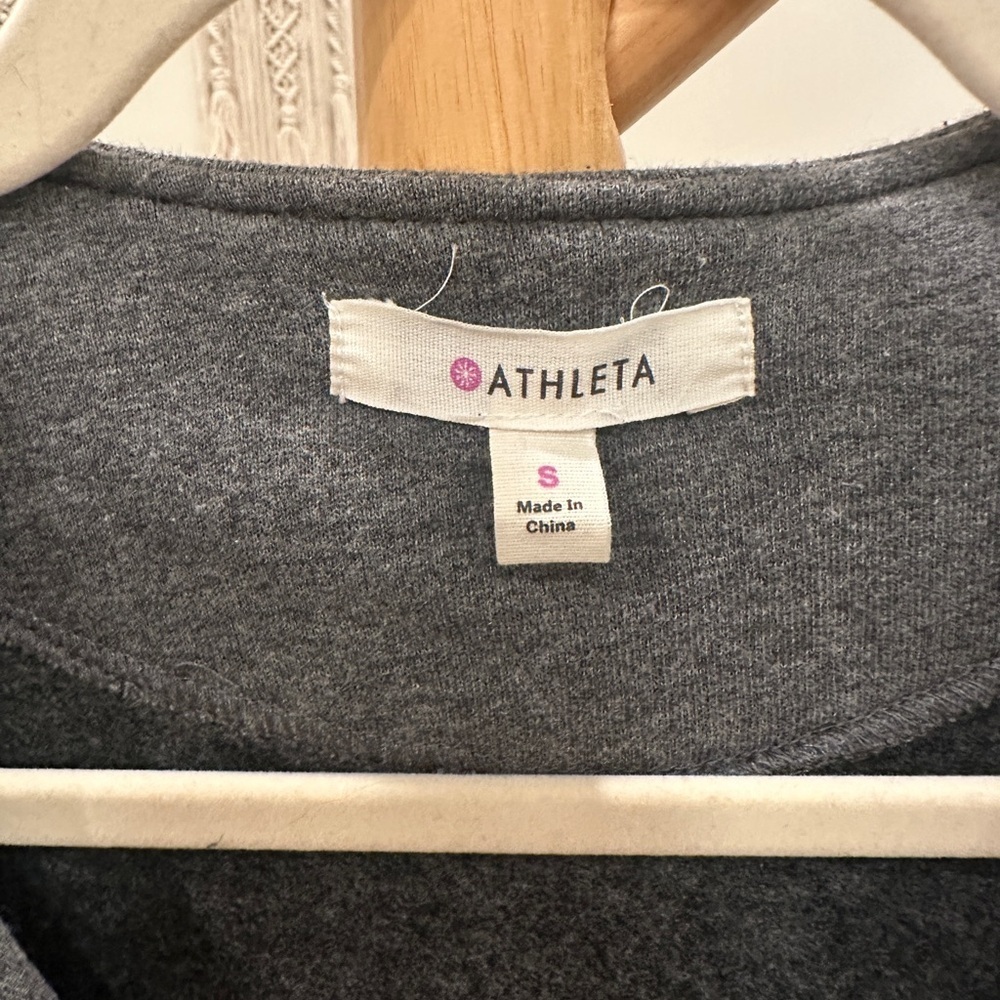Athleta Gray Moto Zip Jacket Size Small Cropped Fitted - Picture 3 of 5